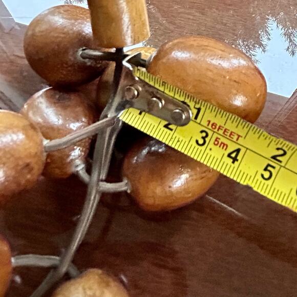 Vintage Hand-Carved Wood Grapes on Stem – 8” Long Decorative Cluster - Picture 5 of 8